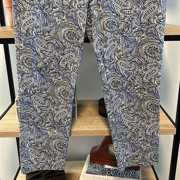 Talbots Mid-Rise Paisley Print Cotton Dress Pant Trouser, 8 - Picture 6 of 9